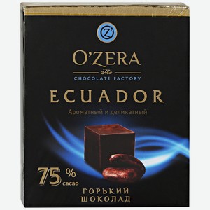Шоколад OZera Ecuador 75 % горький, порционный, 90 г.