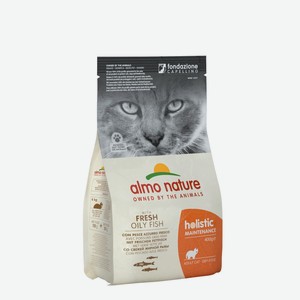 Корм Almo Nature для взрослых кошек, с жирной рыбой и коричневым рисом (2 кг)