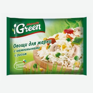 Замороженная смесь Морозко Green Овощи для жарки с рисом и шампиньонами, 400 г