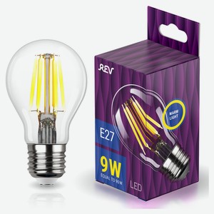 Лампа светодиодная REV DECO Filament груша Premium A60 9Вт E27 2700K 855Лм