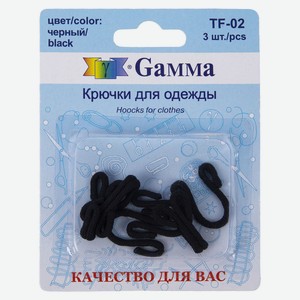 Крючки GAMMA шубные обтяжные черные, 36мм, 3 шт