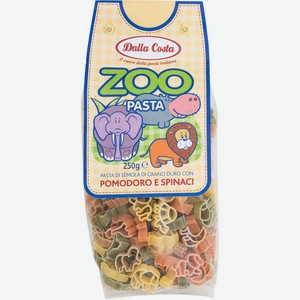 Макароны Dalla Costa Zoo фигурные томаты-шпинат, 250г