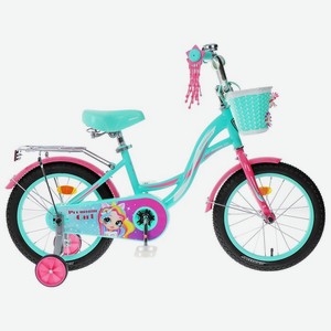 Велосипед GRAFFITI Premium Girl 16 , цвет бирюзовый/розовый