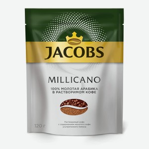 Кофе Jacobs Millicano натуральный растворимый с добавлением молотого, 120г