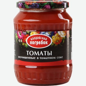 Томаты ВАЛДАЙСКИЙ ПОГРЕБОК неочищенные в томатном соке, Россия, 720 мл