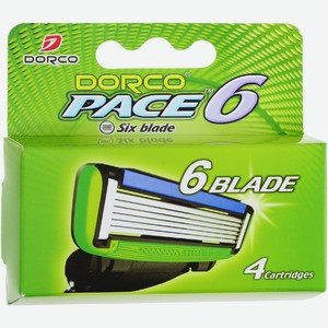 Кассеты для бритья Dorco Pace мужские 6 лезвий 4шт