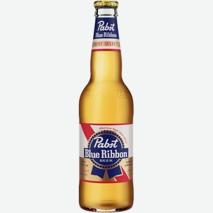 Пиво Pabst Blue Ribbon Best Select светлое пастеризованное 4,7% 0.44 л, стеклянная бутылка