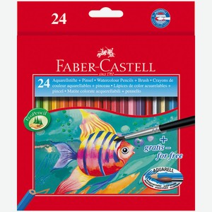 Карандаши Faber-Castell акварельные 24 цвета + кисть Индонезия