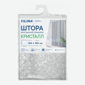 Штора для ванны Vilina Кристалл прозрачная, 180х180 см