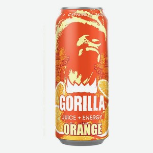 Энергетический напиток Gorilla Orange с соком апельсина сильногазированный 330 мл