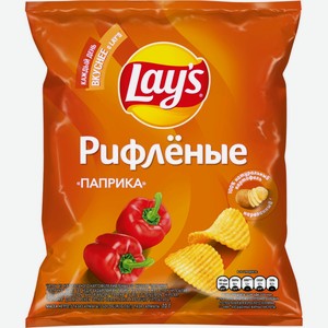 Чипсы картофельные LAY S рифленые со вкусом Паприка, Россия, 70 г
