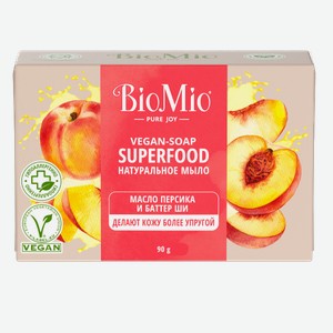 Мыло туалетное BioMio Vegan Soap Superfood Персик Ши, 90 г