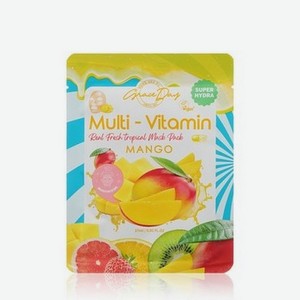 Разглаживающая маска для лица Grace Day Multi-Vitamin Mango с экстрактом манго 27мл