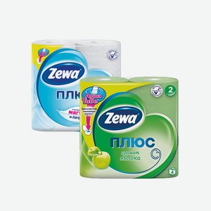 Туалетная бумага ZEWA Белая, Яблоко 2сл/4рул