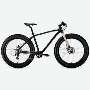 Велосипед FORWARD Bizon (2021), горный (взрослый), рама 18 , колеса 26 , черный/бежевый, 14.13кг [rbkw1w668002]