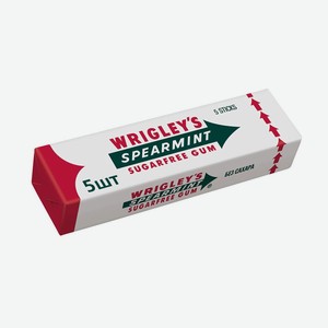 Жевательная резинка Wrigley s Spearmint со вкусом мяты без сахара 13г