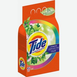 Стиральный порошок Tide Color Аквапудра с ароматом сибирских трав, 3 кг