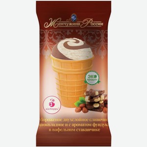 Мороженое Жемчужина России двухслойное сливочное шоколад фундук 90г
