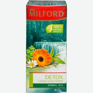 Чай Milford Детокс травяной сорго лимонное-крапива в пакетиках, 20х2г