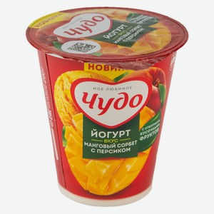 БЗМЖ Йогурт Чудо манговый сорбет/персик 2% 290г