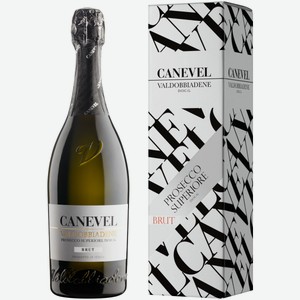 Вино игристое Canevel Valdobbiadene Prosecco Superiore белое брют в подарочной упаковке