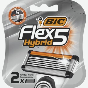 BIC Сменные кассеты для бритья, Flex 5 Hybrid, 2 шт