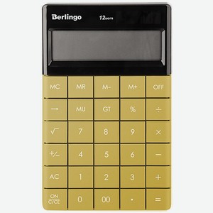 Калькулятор настольный Berlingo золотой Power Tx 12-разрядный двойное питание Китай