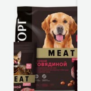 КОРМ MEAT полнорац. сухой корм для собак средних и крупных пород из говядины, Мираторг 750г