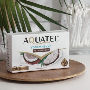 Aquatel Крем-мыло твердое Кокосовое молочко 90г
