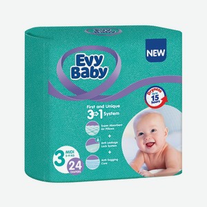 Evy Baby Подгузники Стандарт Миди 5 - 9 кг, 24 шт