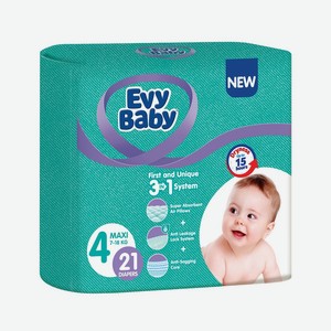 Evy Baby Подгузники Стандарт Макси 7 - 18 кг, 21 шт