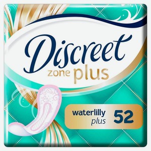 Discreet Plus Женские гигиенические прокладки на каждый день Deo Water Lily Plus Trio, 52 шт