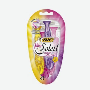 Одноразовая бритва BIC Miss Soleil Colour Collection 3 лезвия, 4 шт