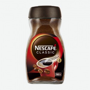 Кофе Nescafe Classic растворимый 190г, банка