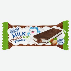 Пирожное Milino бисквитное с цельным молоком и орехово-шоколадной начинкой, 29 г