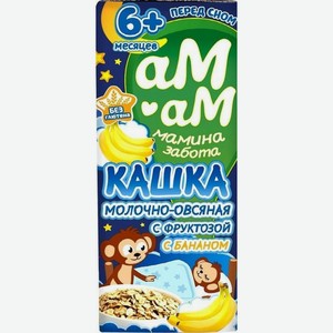 Кашка молочная Ам-ам овсянка/банан 2,5%, 210г