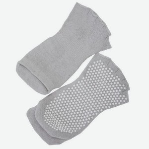 Носки противоскользящие для занятий йогой с открытыми пальцами серые