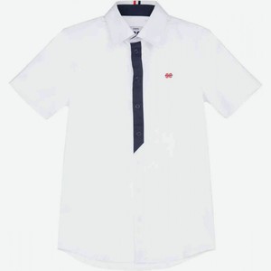Рубашка для мальчика Playtoday School с коротким рукавом цвет: белый/нави, 158 р-р