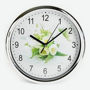 Настенные часы ДЕЛЬТА Home, 24,5 см, серебристые (DT7-0005)