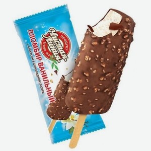 Мороженое  Ваниль  в шокол.глазури с арахисом эскимо, 80г