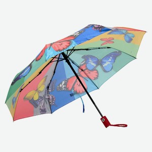 Зонт женский Raindrops 3 сложения автомат фотосатин радуга арт. RD23844