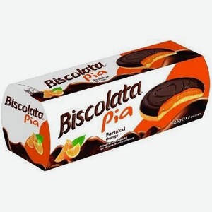 Печенье Biscolata Pia c апельсиновой начинкой в темном шоколаде 100г