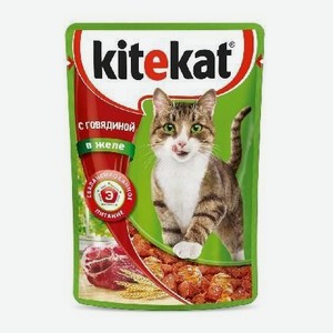 Корм Китекэт пауч для кошек Говядина в желе 85г в/у