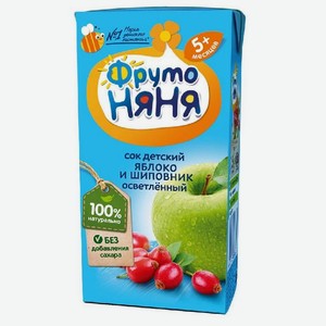Сок ФрутоНяня яблоко/шиповник 0,2л