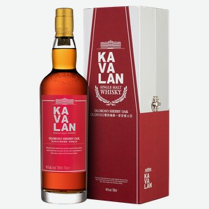 Виски Kavalan Oloroso Sherry Oak в подарочной упаковке 0.7 л.