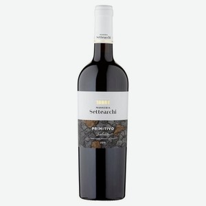 Вино Массериа Сеттеарчи Примитиво Саленто ОС красное полусухое 13,5% 0,75л