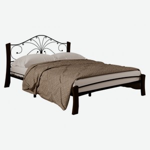 Кровать Сандра Лайт Черный, металл / Шоколад, массив 120х200 см