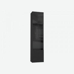 Шкаф-витрина Поинт Черный / Черный глянец / Стекло Без блока питания