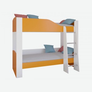 Двухъярусная кровать Астра 2 Белый / Оранжевый Без ящика