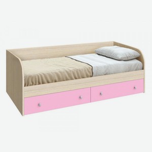 Детская кровать Астра Дуб Молочный / Розовый